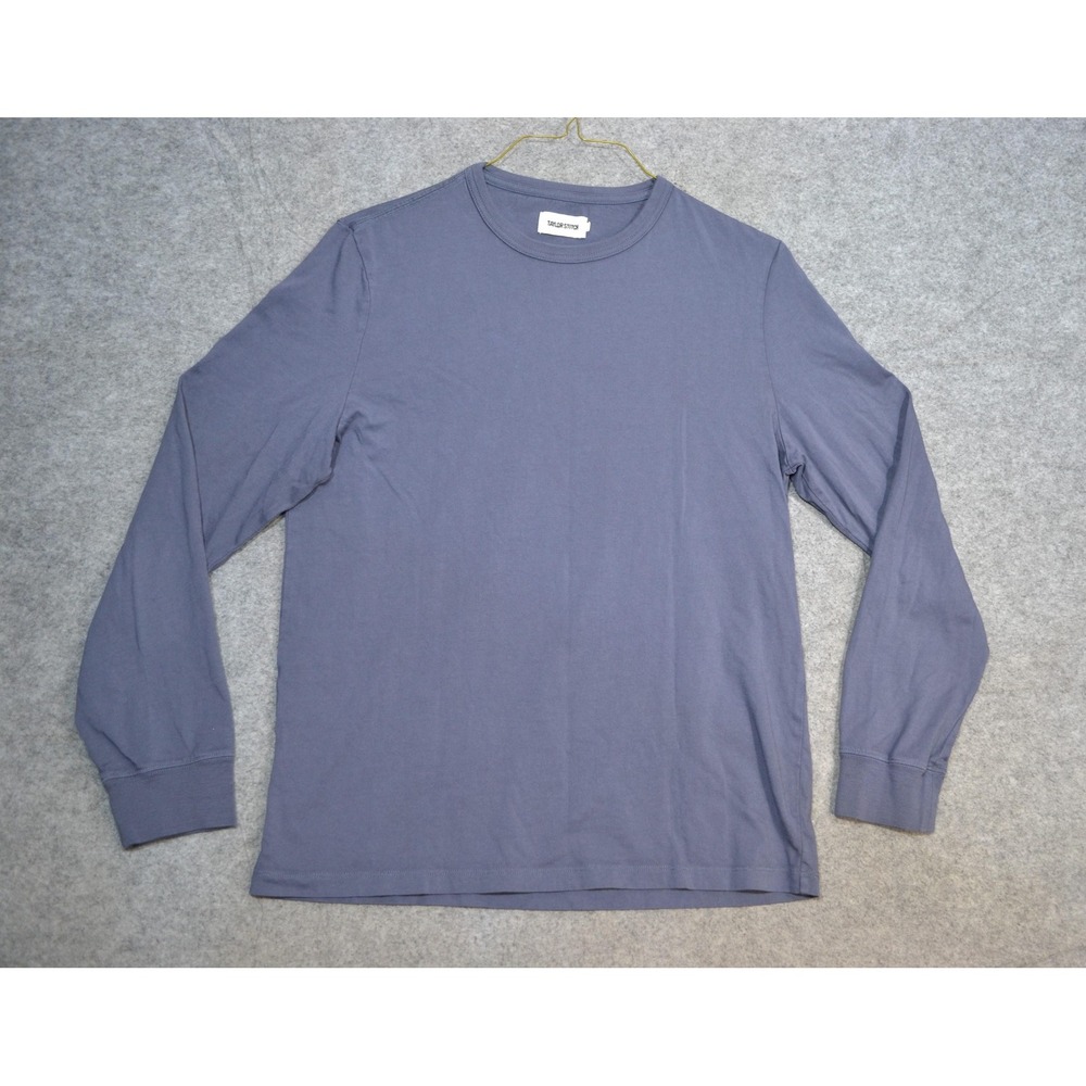 Taylor Stitch Shirt Mens 40 Blue Organic Cotton Long Sleeve Crewneck Tee Casual